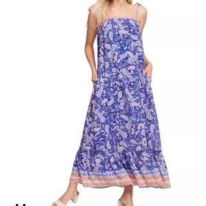 Blue Paisley Maxi Dress by Lost and Wonder